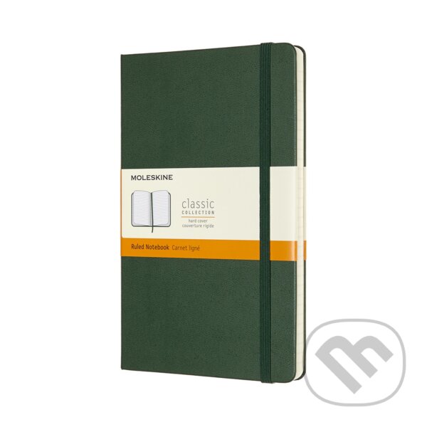 Levně Moleskine - zelený zápisník (stredný, linajkovaný)