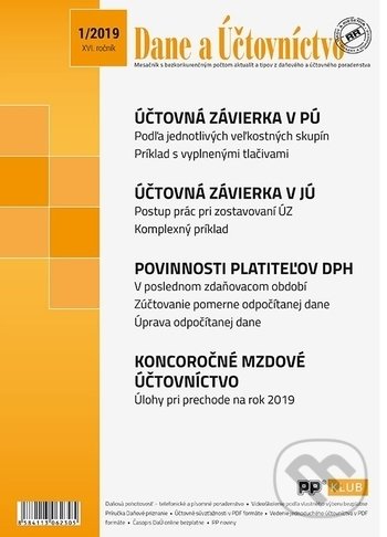 Levně Dane a účtovníctvo 1/2019
