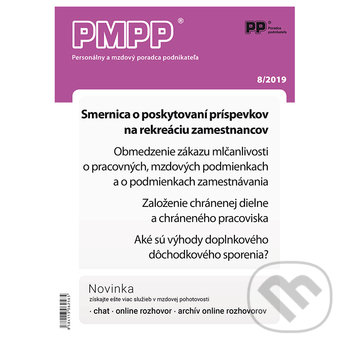 Levně PMPP 8/2019 (Smernica o poskytovaní príspevkov na rekreáciu zamestnancov...)