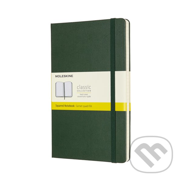 Levně Moleskine - zelený zápisník (stredný, štvorčekovaný)