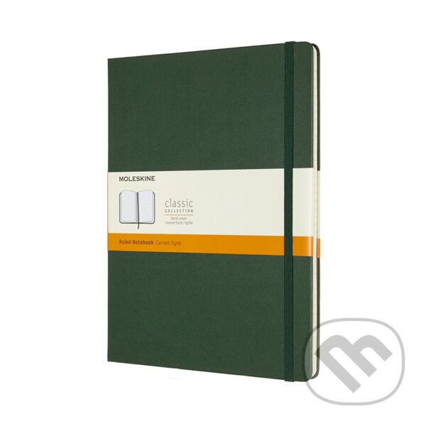 Levně Moleskine - zelený zápisník (veľký, štvorčekovaný)