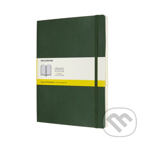 Levně Moleskine - zelený zápisník Soft (veľký, štvorčekovaný)