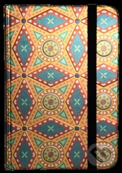 Levně Zápisník s gumičkou 95x140 mm zlatooranžový ornament