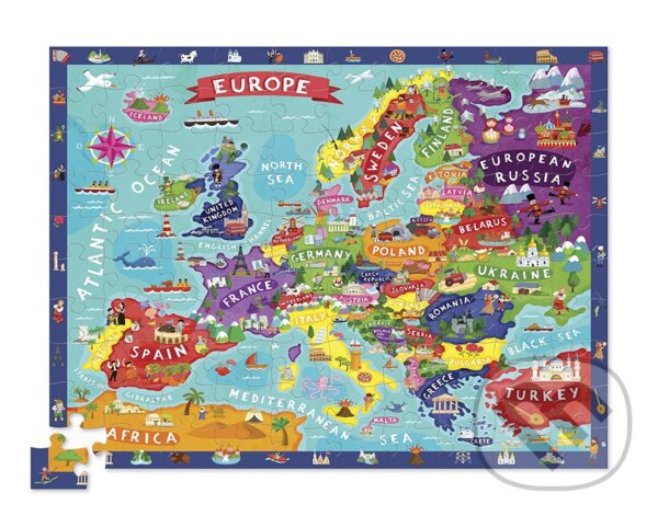 Puzzle: Puzzle Európa veľké 100ks (Crocodile Creek). Crocodile Creek, 2019