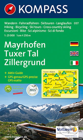Levně Mayrhofen, Tuxer Tal, Zillergrund (WK 037, 1:25.000)