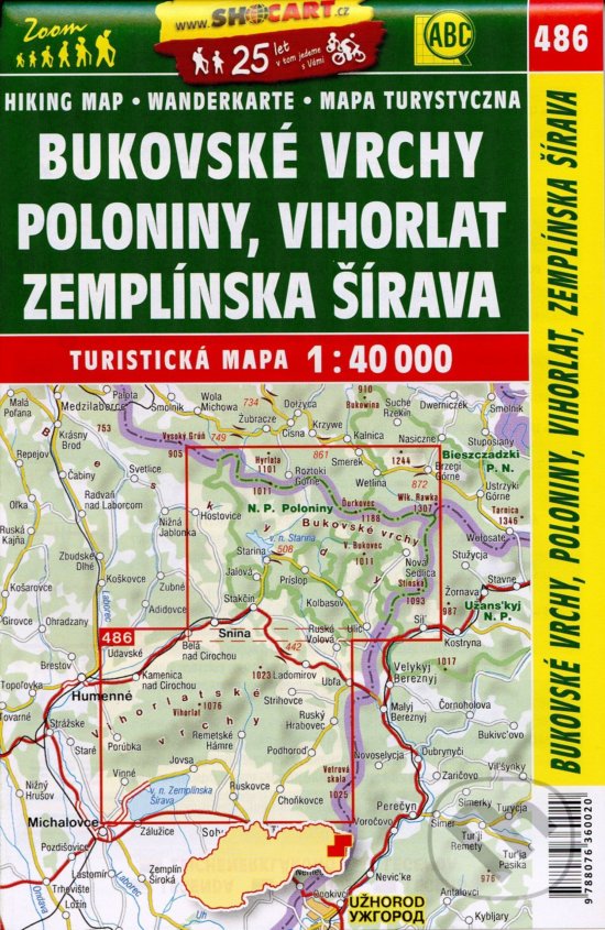Levně Bukovské vrchy, Poloniny, Vihorlat, Zemplínska Šírava 1:40 000