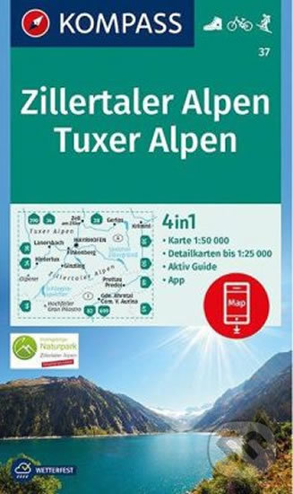 Levně Zillertaler Alpen, Tuxer Alpen (4 in 1, WK 37, 1:50.000)