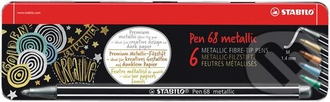 Levně STABILO Pen 68 metallic 6 ks Kovové Púzdro