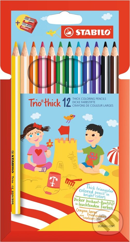Levně STABILO Trio, hrubá 12 ks Púzdro so strúhadlom