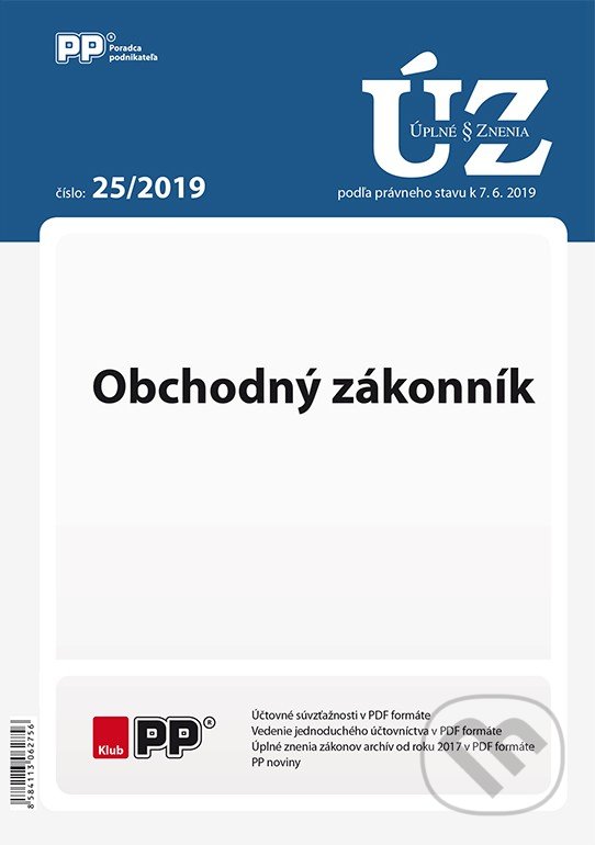 Levně Úplné znenia zákonov 25/2019 (Obchodný zákonník podľa právneho stavu k 7.6.2019)