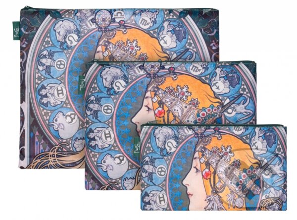 Set 3 taštiček Baagl Mucha - Zodiac (Presco Group). Presco Group, 2019