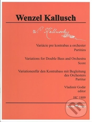 Levně Variácie pre kontrabas a orchester (Partitúra) - Wenzel Kallusch - kniha z kategorie Noty