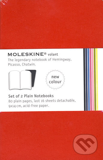 Moleskine - sada 2 malých čistých zápisníkov Volant (mäkká väzba) - červené, Moleskine