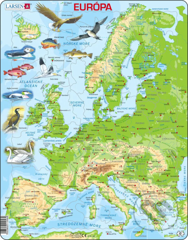 Levně Európa - všeobecná slovensky (K70) - puzzle z kategorie Náučné puzzle