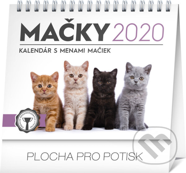 Stolový kalendár Mačky 2020 - kalendár s menami mačiek, Presco Group, 2019