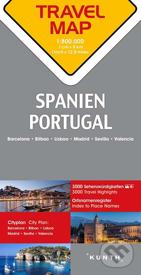 Levně Reisekarte Spanien, Portugal 1:800.000