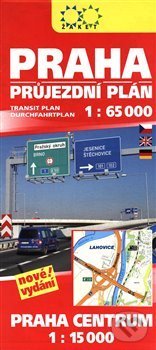 Levně Praha průjezdní plán 1:65 000 + Praha Centrum 1:15 000