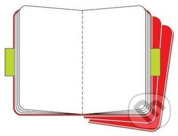 Levně Moleskine - sada 3 stredných čistých notesov (červená väzba)