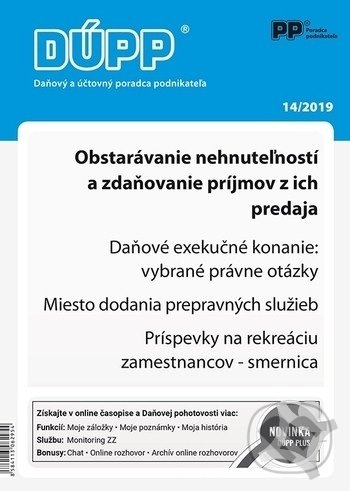 Levně DUPP 14/2019 Obstarávanie nehnuteľností a zdaňovanie príjmov z ich predaja