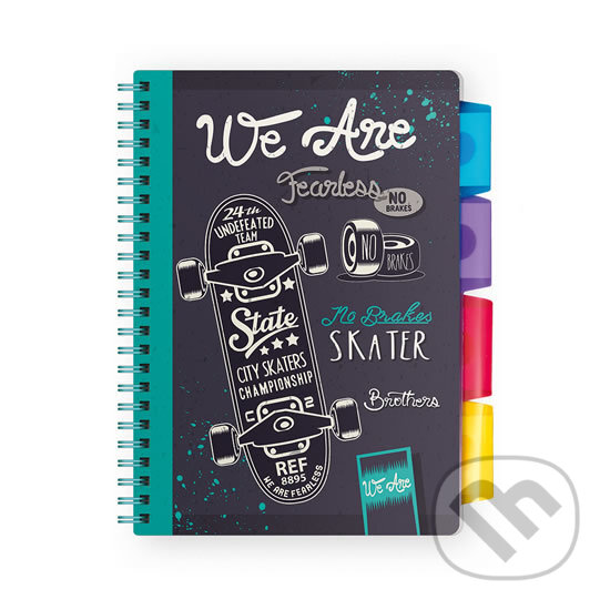 Levně Spirálový sešit A5 s pořadačem: We Are
