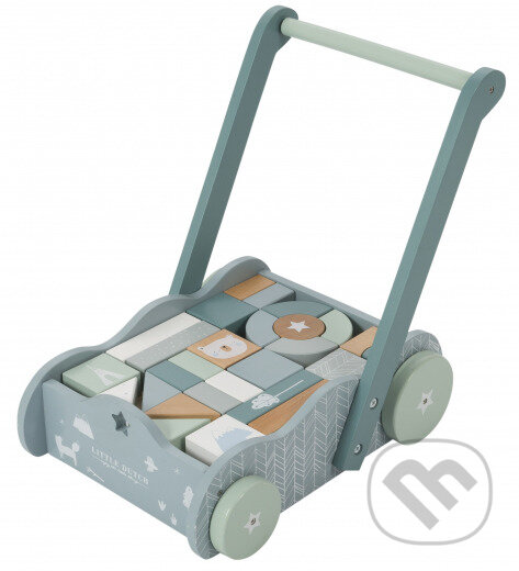 Spoločenská hra: Vozíček s kockami blue (Little Dutch)