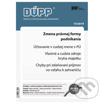 Levně Daňový a účtovný poradca podnikateľa 15/2019 (Zmena právnej formy podnikania)
