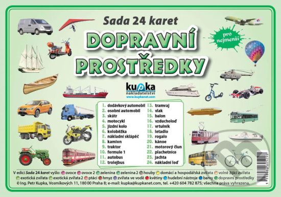 Levně Sada 24 karet - dopravní prostředky - Petr Kupka - kniha z kategorie Učebnice a slovníky