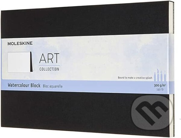 Levně Moleskine - čierny akvarelový skicár (stredný, čistý, mäkká väzba)