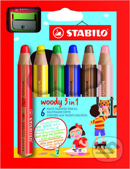 Levně STABILO woody 6 ks poudro s ořezávátkem