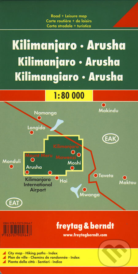 Levně Kilimanjaro, Arusha 1:80 000 (Automapa)