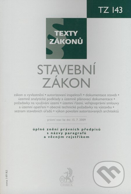 Levně Stavební zákon (Právní stav ke dni 15.7.2009) - kniha z kategorie Odborné a náučné