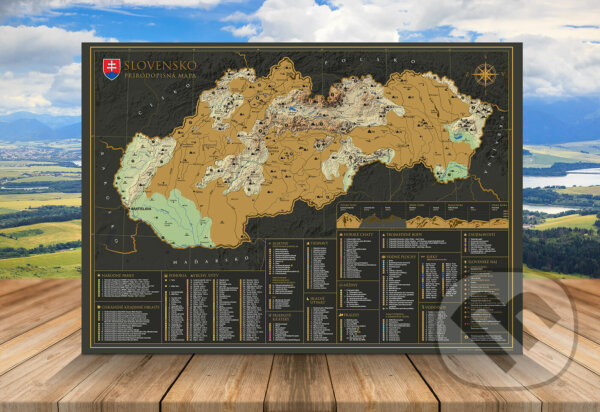 Levně Stieracia mapa Slovenska (Prírodopisná)