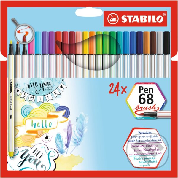 Levně STABILO Pen 68 brush (24 ks púzdro)