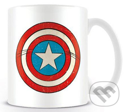Biely keramický hrnček Marvel - Captain America: Shield, Captain America, 2016