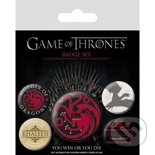 Odznaky Game of Thrones - Fire and Blood 5 ks, Fantasy, 2020