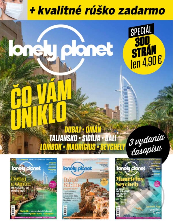 Lonely Planet + kvalitné rúško zadarmo, Sportmedia, 2020