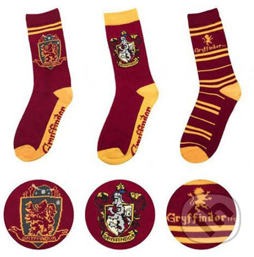 Levně Ponožky HARRY POTTER: Gryffindor - Nebelvír (set 3 párov (EU 35-45))