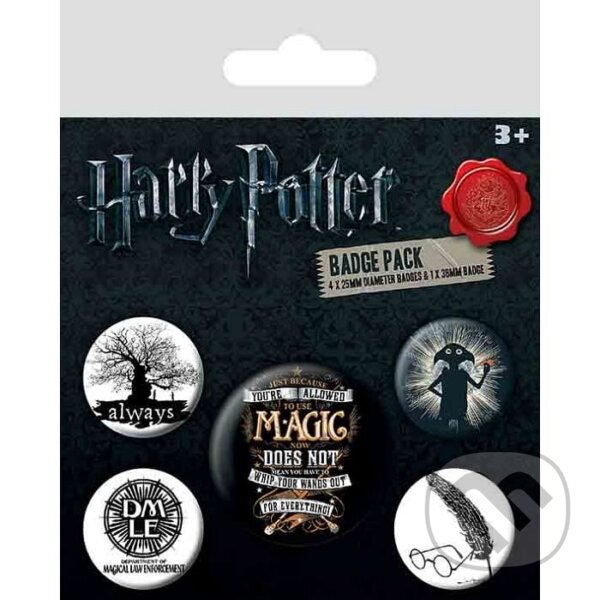 Levně Sada placek Harry Potter - Symbols, 5 ks