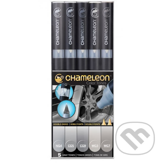 Levně Set Chameleon tónovací fixy, 5ks - šedé tóny