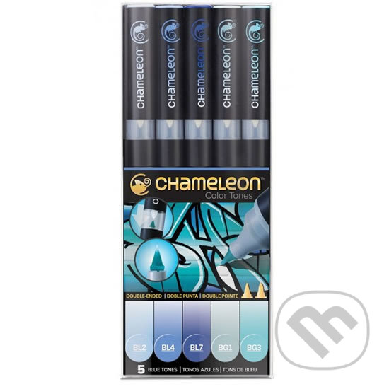 Levně Set Chameleon tónovací fixy, 5ks - modré tóny