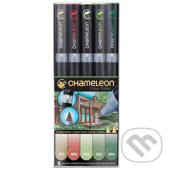 Levně Set Chameleon tónovací fixy, 5ks - přírodní tóny