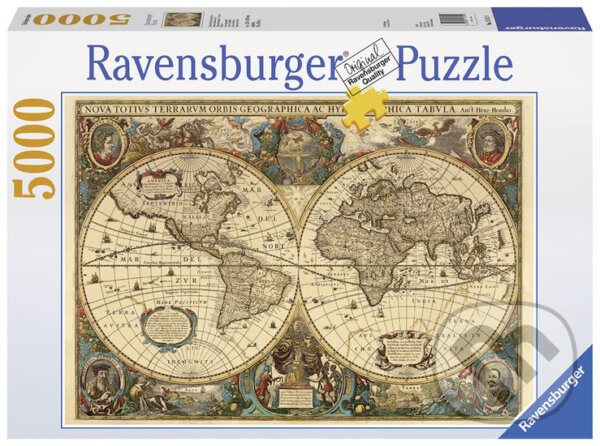 Puzzle: Stará mapa světa (Ravensburger). Ravensburger, 2020