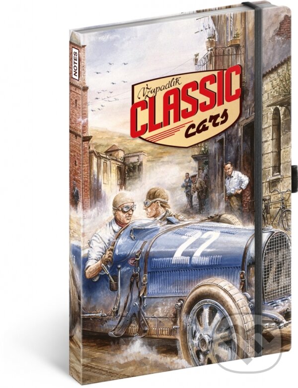 Levně Notes Classic Cars (linkovaný s gumičkou na uzavření)