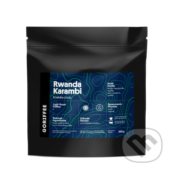Kávy a čaje: Rwanda Karambi Natural 1kg (Goriffee). Goriffee, 2020