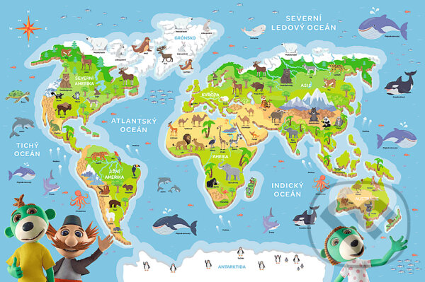 Levně Vzdelávacie puzzle - Treflíci spoznávajú zvieratá sveta CZ - puzzle z kategorie Náučné puzzle