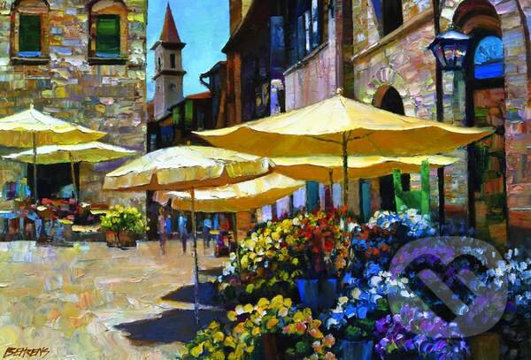 Puzzle: H.Behrens, Sienna Flower Market (Educa). Educa