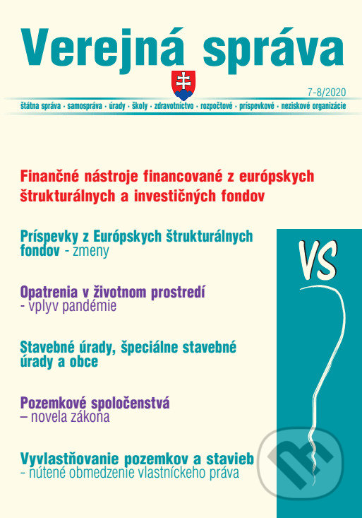 Levně Verejná správa 7-8/2020 - Európske štrukturálne fondy a príspevky - kniha z kategorie Správne právo