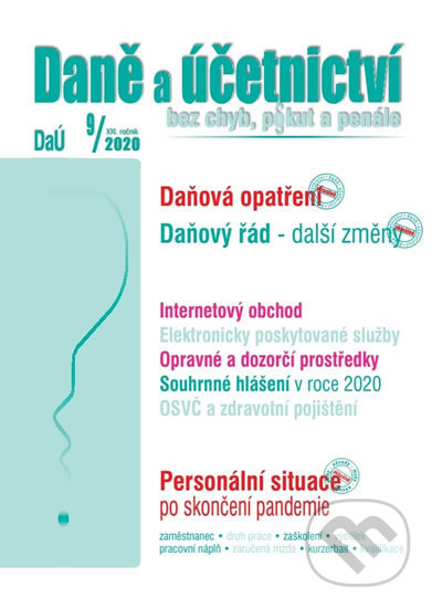 Levně Daně a účetnictv (DaÚ) 9/2020 (Daňová opatření a úlevy přijaté v souvislosti s koronavirem)