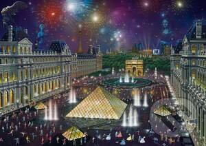 Levně Fireworks at the Louvre - puzzle z kategorie Mestá a stavby