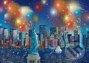 Levně Statue of Liberty with fireworks - puzzle z kategorie Mestá a stavby